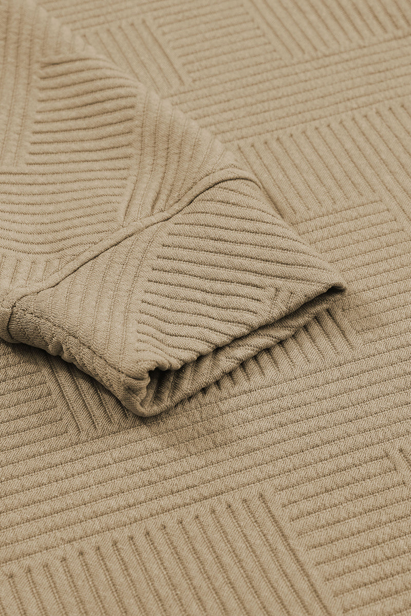 Strawberry Pink Textured Loose Slouchy Long Sleeve Top and Pants Set