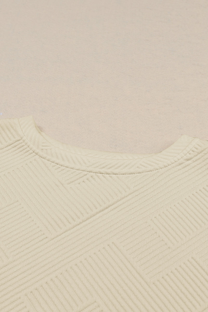 Strawberry Pink Textured Loose Slouchy Long Sleeve Top and Pants Set