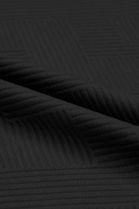 Black Textured Loose Fit T Shirt and Drawstring Pants Set