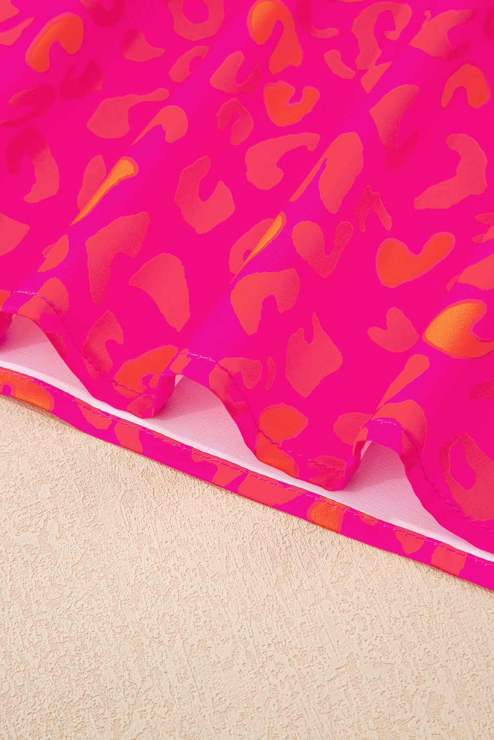 Rose Leopard Printed Puff Sleeve Top