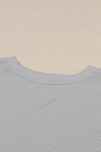 Strawberry Pink Textured Loose Slouchy Long Sleeve Top and Pants Set