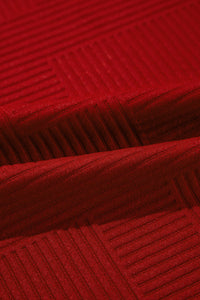 Strawberry Pink Textured Loose Slouchy Long Sleeve Top and Pants Set