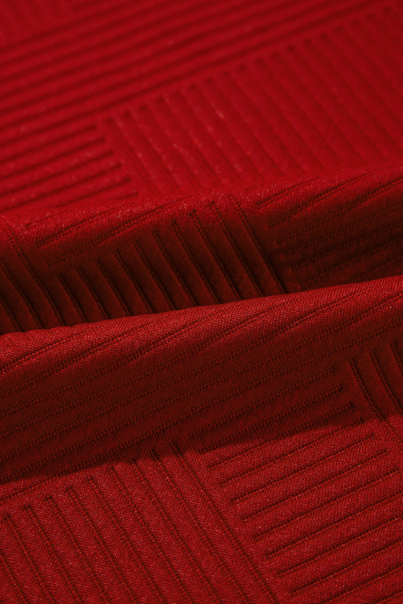 Strawberry Pink Textured Loose Slouchy Long Sleeve Top and Pants Set