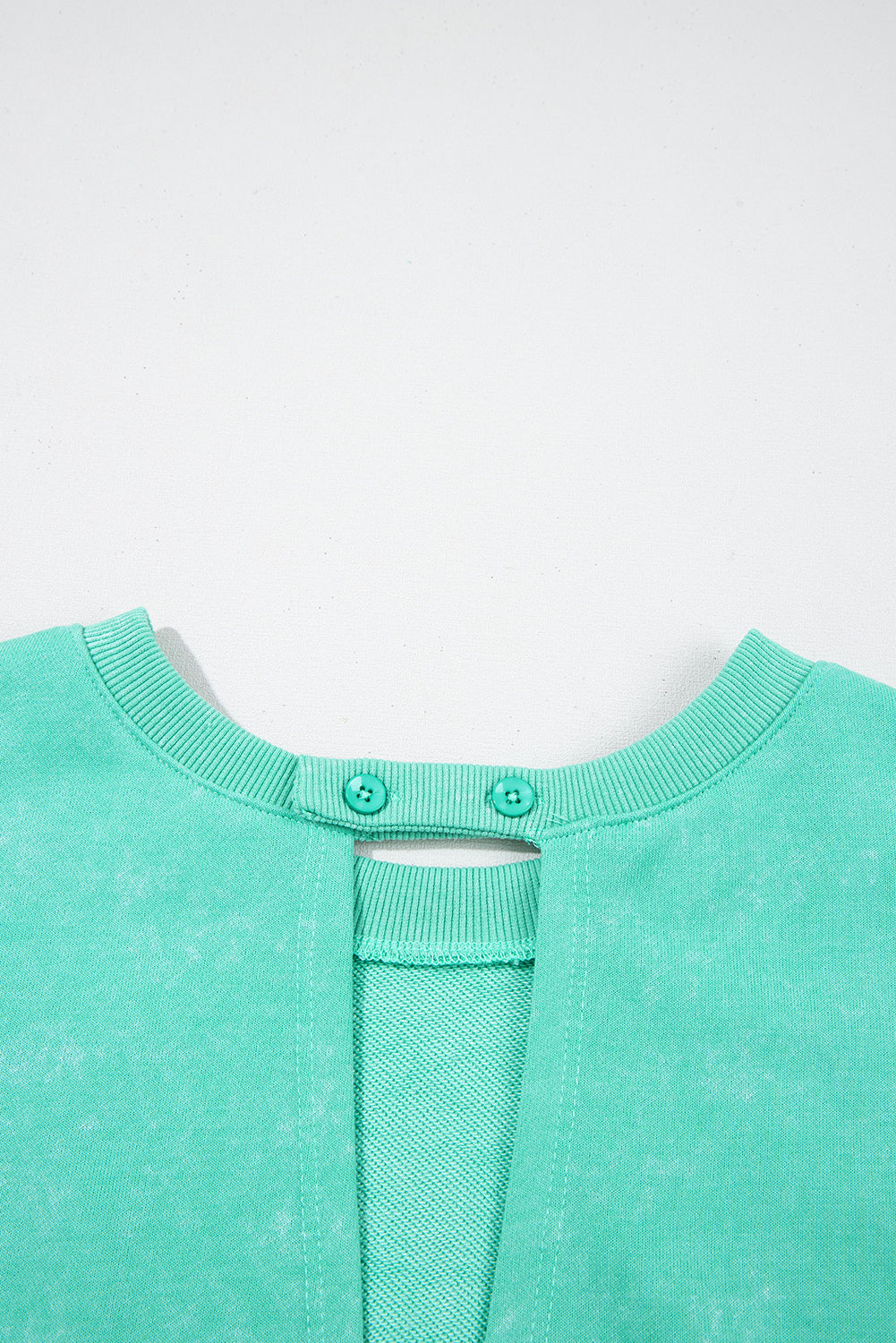 Sea Green Mineral Wash Drawstring Waist Hollow Out Back Short Sleeve Romper