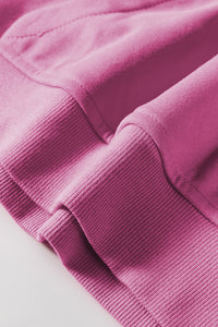 Brown Zip Up Stand Collar Thumbhole Sleeve Sweatshirt