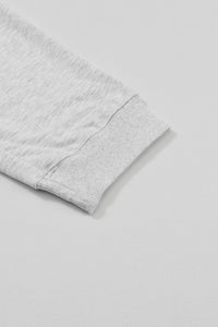 Gray Solid Color Half Zipped Top and Drawstring Pants Loungewear Set