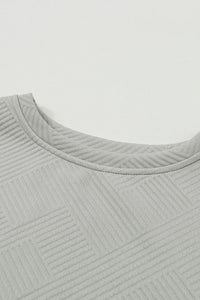 Strawberry Pink Textured Loose Slouchy Long Sleeve Top and Pants Set