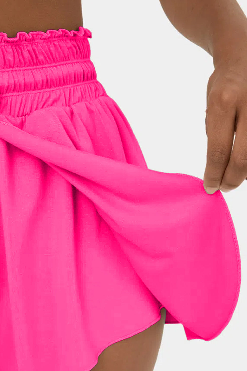 Rose Red Frill High Waist Petal Wrap Swim Shorts