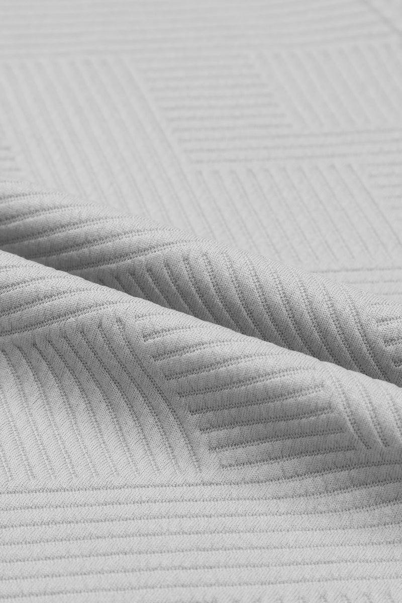 Black Textured Loose Fit T Shirt and Drawstring Pants Set