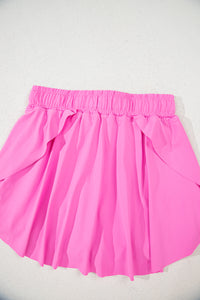 Bonbon Drawstring High Waist Lined Tennis Skorts